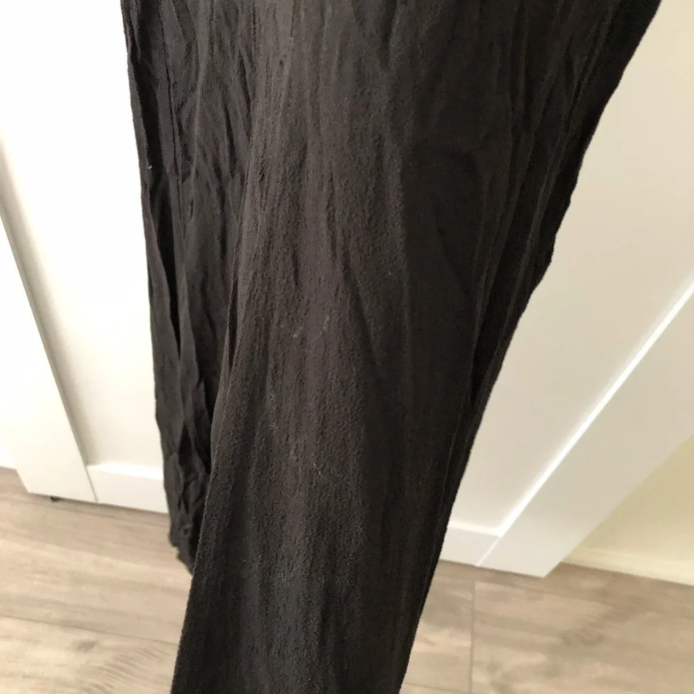 Reformation Black Long Sleeve Slit V Maxi Dress XS